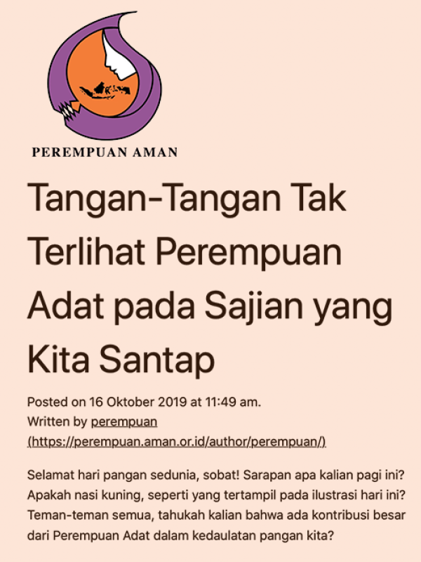 191016_Tangan-Tangan Tak Terlihat Perempuan Adat pada Sajian yang Kita Santap - PEREMPUAN AMAN